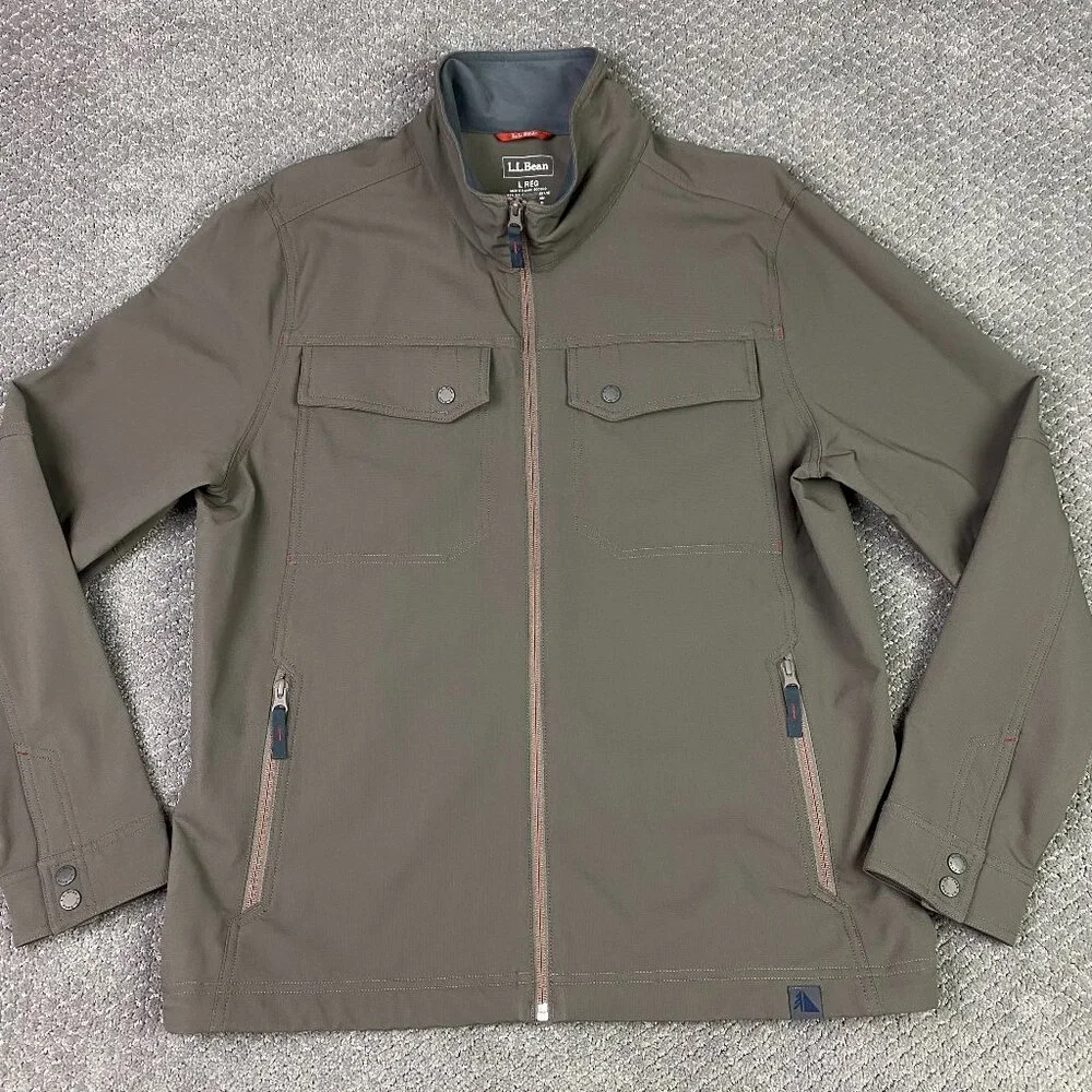 NWOT LL Bean All-Terrain Soft Shell Jacket Men's Large Brown Full Zip Stretch - Picture 1 of 13